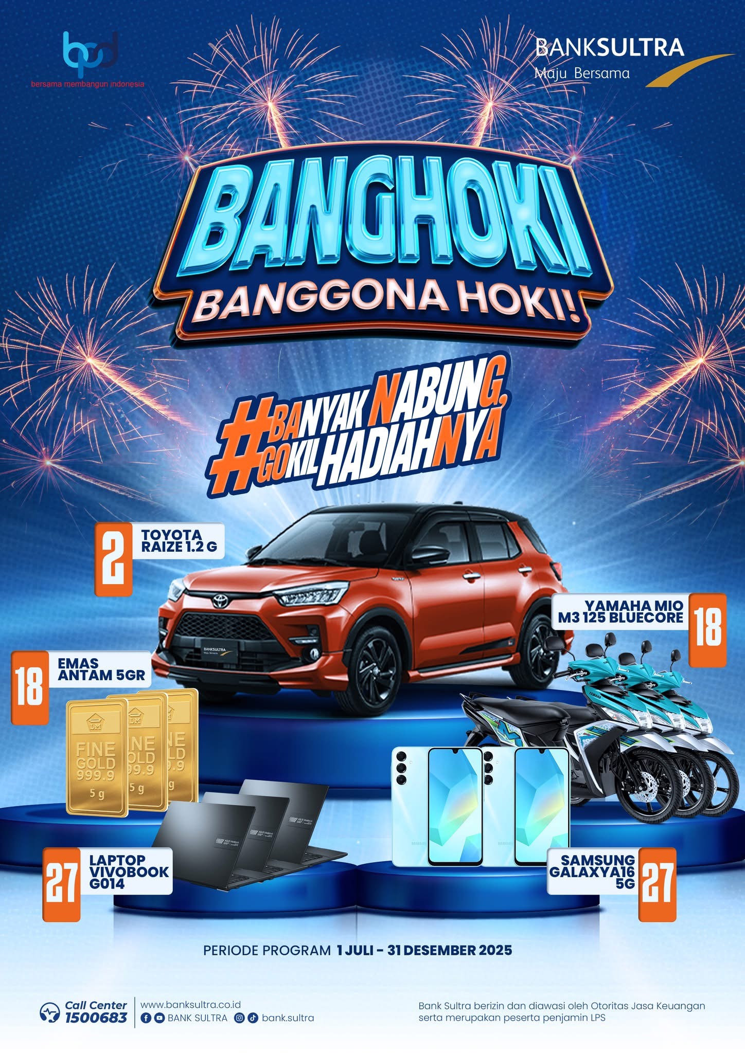 Kesempatan Emas! Bank Sultra Luncurkan BANGHOKI: Tabung Lebih Banyak, Bawa Pulang Mobil dan Hadiah Lainnya!