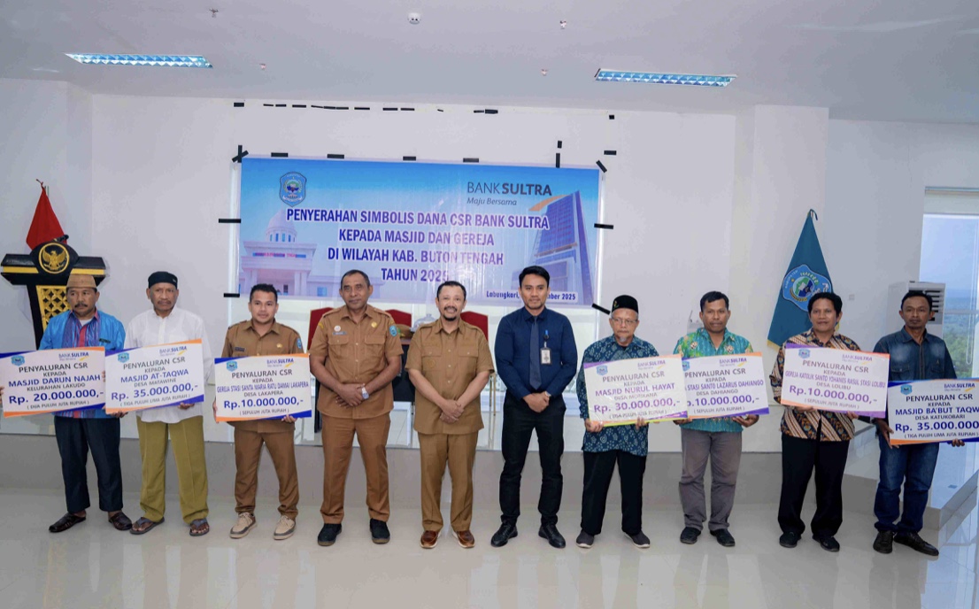 Bank Sultra Dukung Pembangunan Keagamaan di Buton Tengah Melalui Penyaluran CSR