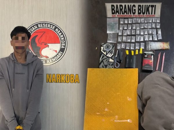 Satnarkoba Polresta Kendari Kembali Ringkus Seorang Pemuda Pengangguran Akibat Edarkan Sabu
